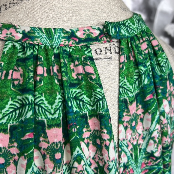 BCBGMAXAZRIA Keelie Floral Print Midi Dress Sleeveless Halter High Low Hem Sz. L - Picture 7 of 16